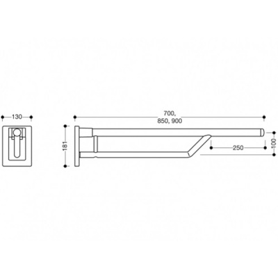 HEWI Hinged Support Rail Duo